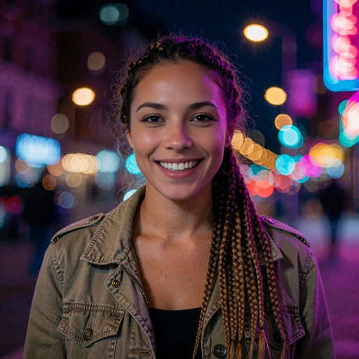 Woman with long box braids in an olive utility jacket, depicting someone tired of endless swiping on mainstream apps